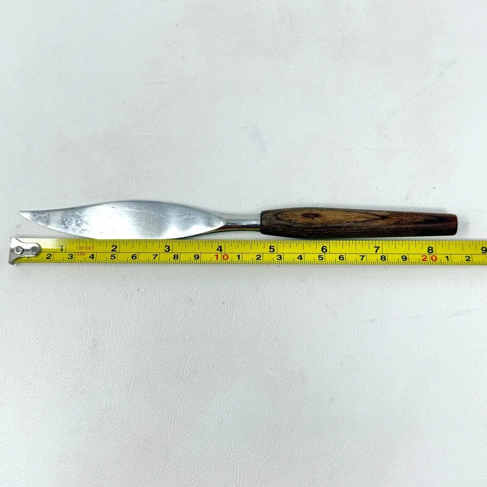 Vintage Mode Danish Stainless Sheffield England‎ 5pc Wood Handle Fork Knife Set
